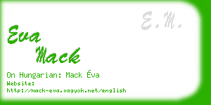eva mack business card